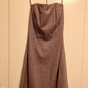 Shosanna wool tweed strapless dress below knee sz4
